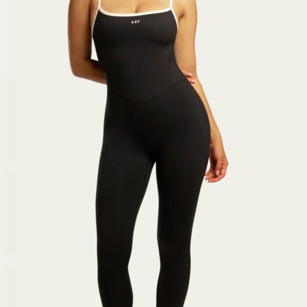 Black Jumpsuit with White Trim